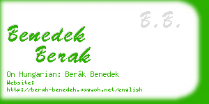 benedek berak business card